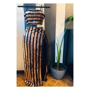 Forever 21 two-piece sequined skirt and halter top